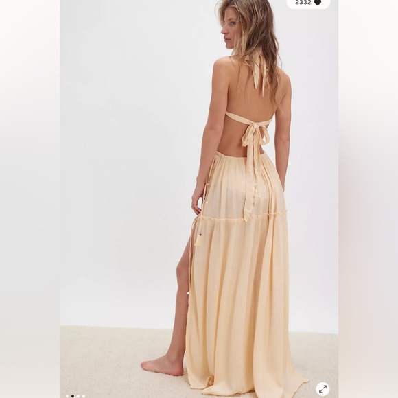 Free People Bali Palm Desert  Bodysuit Embroidered Maxi Dress L - Picture 2 of 7